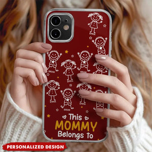 Personalized “Belongs To” Family Phone Case – Custom Kids Name Gift for Grandma & Grandpa