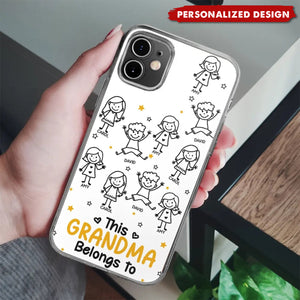 Personalized “Belongs To” Family Phone Case – Custom Kids Name Gift for Grandma & Grandpa