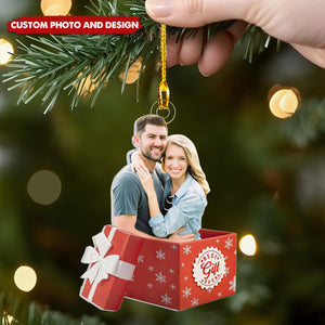 Personalized “Best Gift Ever” Photo Ornament – Custom Couple Picture Keepsake