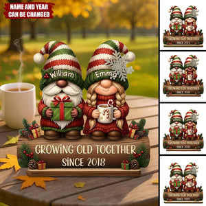 Custom Couple Growing Old Together Plaque - Custom Names & Anniversary Year