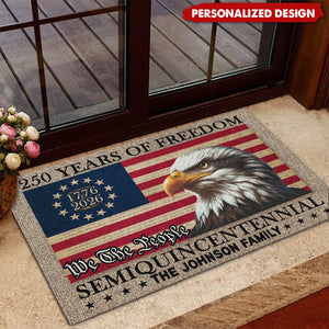 Personalized Patriotic Family Doormat — American 250th Anniversary Gift