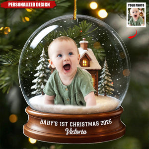 Personalized Baby Christmas Ornament - Custom Face & Name Keepsake Gift