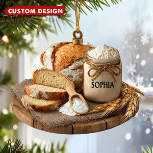 Custom Bread & Baking Christmas Ornament – Personalized Jar Name Gift for Bakers
