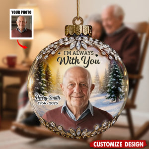 Custom Memorial Photo Christmas Ornament – Personalized Tribute Keepsake