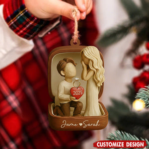 Personalized Couple Marriage Proposal Ornament - Engagement Gift For Couples