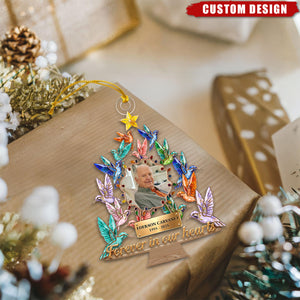 Personalized Hummingbird Memorial Ornament – “Forever in Our Hearts”