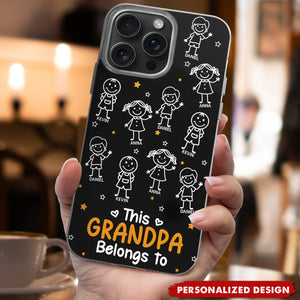 Personalized “Belongs To” Family Phone Case – Custom Kids Name Gift for Grandma & Grandpa