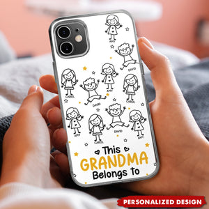 Personalized “Belongs To” Family Phone Case – Custom Kids Name Gift for Grandma & Grandpa