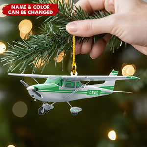Personalized Airplane Christmas Ornament – Pilot Gift, Aviation Lover Decor