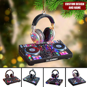 Personalized DJ Console Christmas Ornament – Custom Name Music Lover Gift for DJs & Party Fans