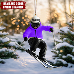Personalized Ski Holiday Ornament – Perfect Gift for Winter Athletes