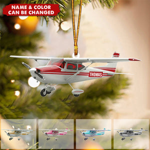 Personalized Airplane Christmas Ornament – Pilot Gift, Aviation Lover Decor