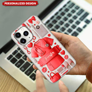 Personalized Nurse Uniform Phone Case – Custom Name Medical Worker Gift