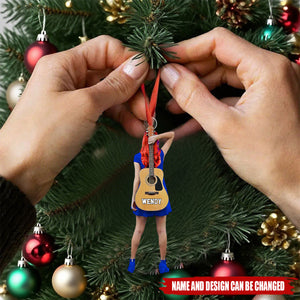 Personalized Guitar Girl Ornament – Gift For Guitar Lovers