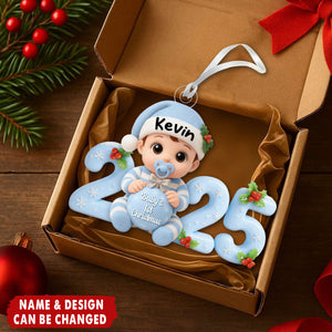 Baby’s First Christmas Ornament 2025 – Custom Name & Design Gift for Newborn
