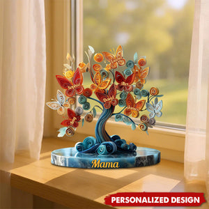 Personalized Butterfly Family Tree Plaque – Personalized Gift for Mom, Grandma & Family