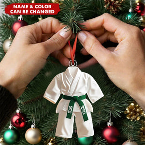 Custom Karate,Taekwondo Uniform Ornament – Personalized Belt Color & Name Keepsake