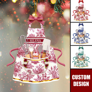 Custom Chef Apron Ornament – Personalized Baking Christmas Decoration