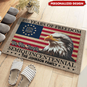 Personalized Patriotic Family Doormat — American 250th Anniversary Gift