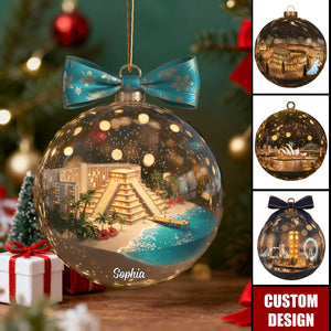 Personalized World Landmark Christmas Ornament – Gifts For Travel Lovers