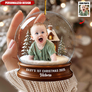 Personalized Baby Christmas Ornament - Custom Face & Name Keepsake Gift