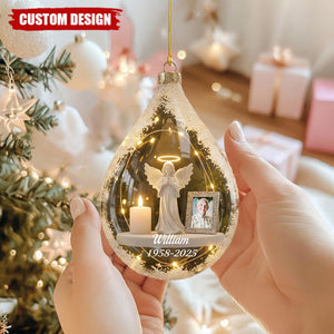 Personalized Memorial Christmas Ornament – Custom Photo & Name Angel Keepsake