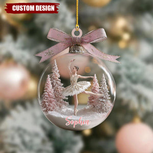 Elegant Ballerina Christmas Ornament – Personalized Gift for Dancers