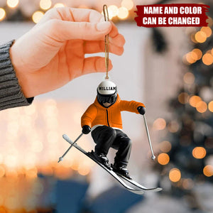 Personalized Ski Holiday Ornament – Perfect Gift for Winter Athletes