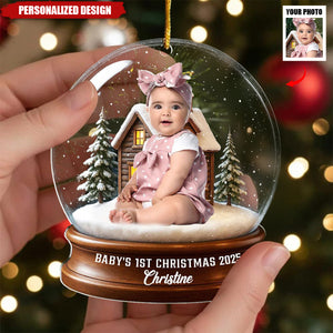Personalized Baby Christmas Ornament - Custom Face & Name Keepsake Gift