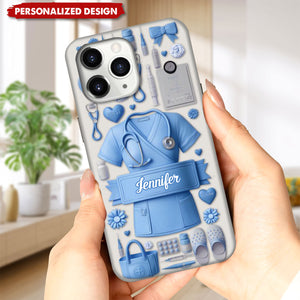 Personalized Nurse Uniform Phone Case – Custom Name Medical Worker Gift