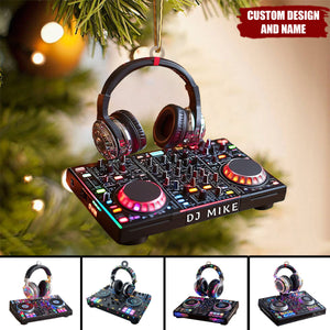 Personalized DJ Console Christmas Ornament – Custom Name Music Lover Gift for DJs & Party Fans