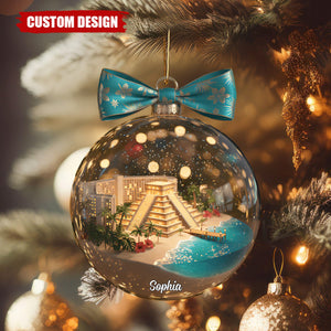 Personalized World Landmark Christmas Ornament – Gifts For Travel Lovers