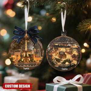 Personalized World Landmark Christmas Ornament – Gifts For Travel Lovers