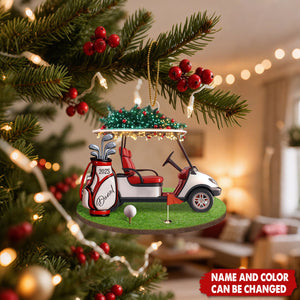 Personalized Golf Cart Christmas Ornament β Unique Gift for Golfers