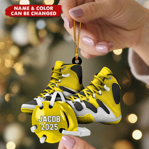 Personalized Wrestling Shoes Ornament – Custom Name & Color Sports Christmas Gift 2025