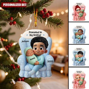 New Baby Arrival Keepsake – Personalized Big Sister/Brother Ornament 2025