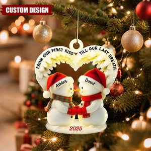 Personalized Snowman Couple Ornament 2025 β Custom Names Christmas Gift for Lovers