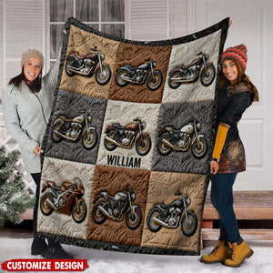 Personalized Biker Blanket - Gift for motorcycle Lover
