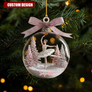 Elegant Ballerina Christmas Ornament – Personalized Gift for Dancers