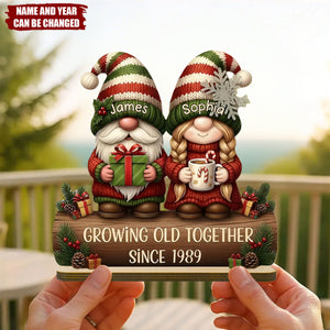 Custom Couple Growing Old Together Plaque - Custom Names & Anniversary Year