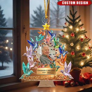 Personalized Hummingbird Memorial Ornament – “Forever in Our Hearts”