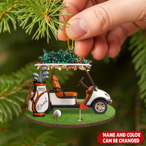 Personalized Golf Cart Christmas Ornament β Unique Gift for Golfers