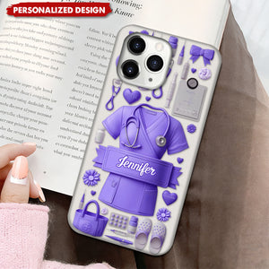 Personalized Nurse Uniform Phone Case – Custom Name Medical Worker Gift