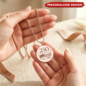 America 250 Years Stainless Steel Necklace -Custom Name