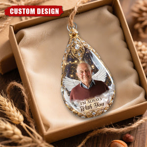 Personalized Memorial Angel Ornament – “I’m Always With You” Custom Photo Keepsake