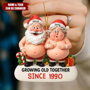 Personalized Santa & Mrs. Claus Couple Ornament – Custom Names & Year