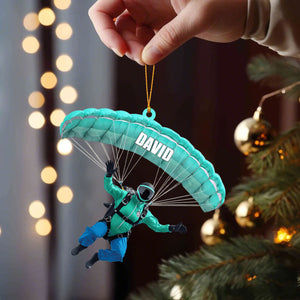 Personalized Skydiver Christmas Ornament – Custom Name & Color