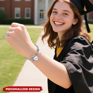 Personalized 2026 Graduation Bracelet - Custom Name & Birthstone Grad Gift