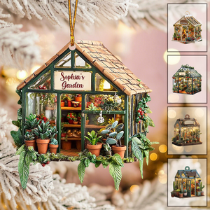 Personalized Greenhouse Christmas Ornament – Custom Name Garden Gift for Plant Lovers & Moms