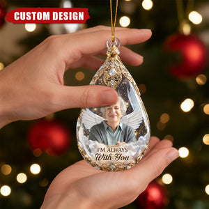 Personalized Memorial Angel Ornament – “I’m Always With You” Custom Photo Keepsake